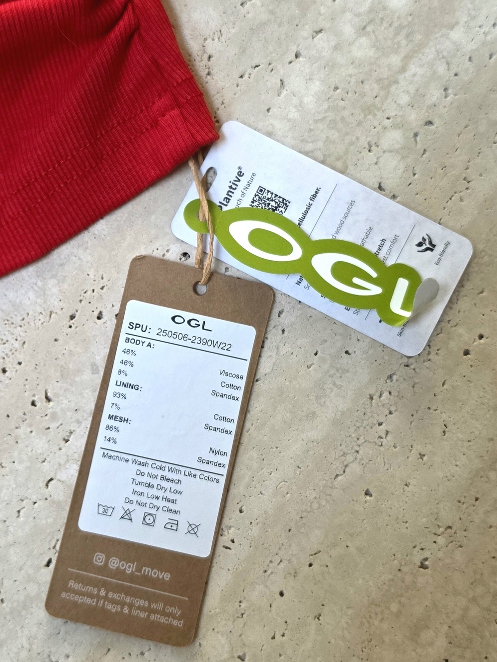 NWT OGL Red Ribbed Racerback Tank Top - Picture 4 of 7
